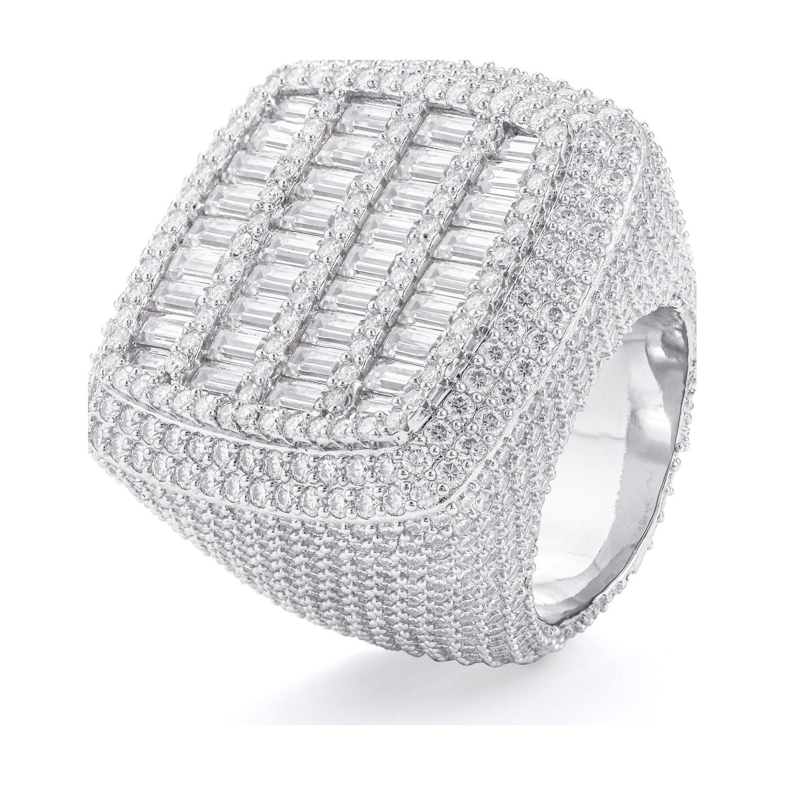 Hip-Hop Ring, S925 Silver, D Color Moissanite