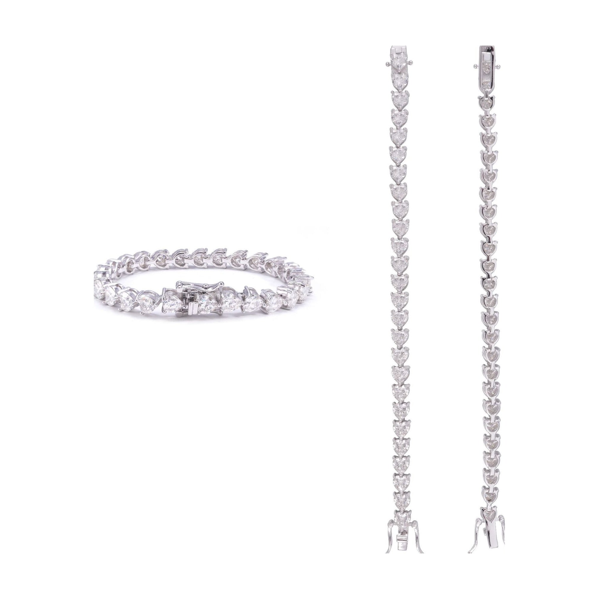 S925 D-Color 5mm Heart Moissanite Tennis Bracelet