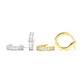 S925 Silver Single Row Moissanite Hoops