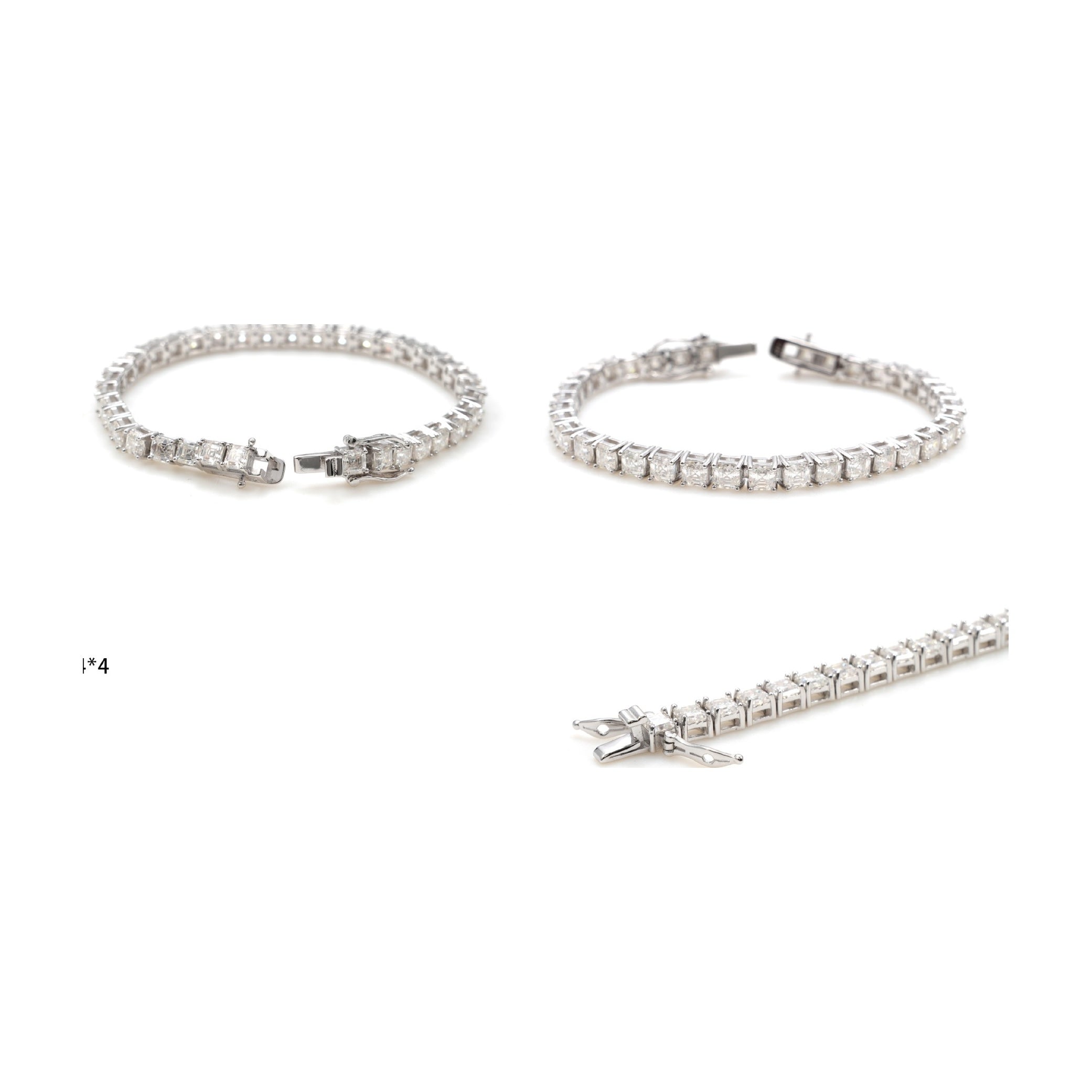 Tennis chain, S925 silver, pagoda cut moissanite, brilliant