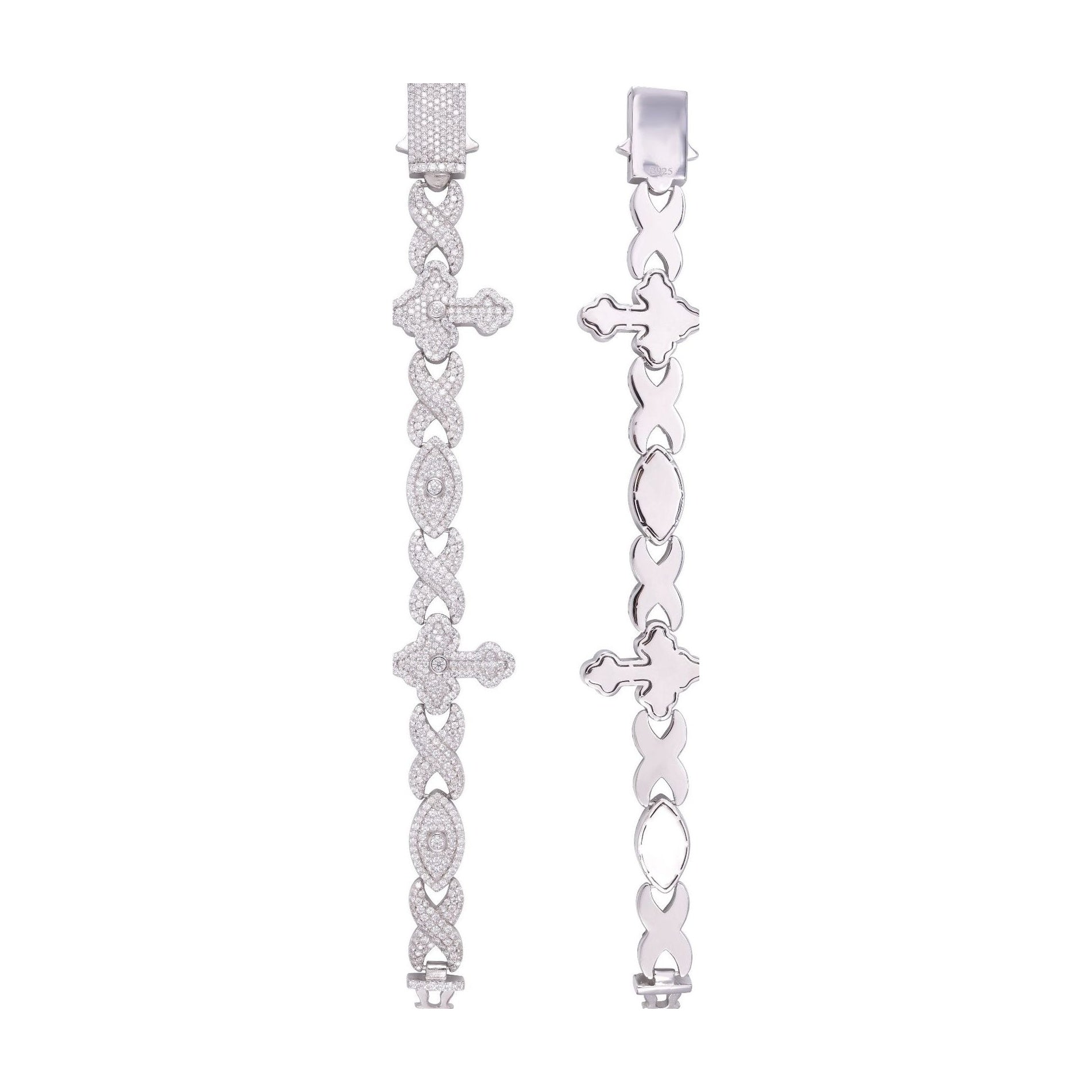 S925 Silver Moissanite Cuban Chain Bracelet