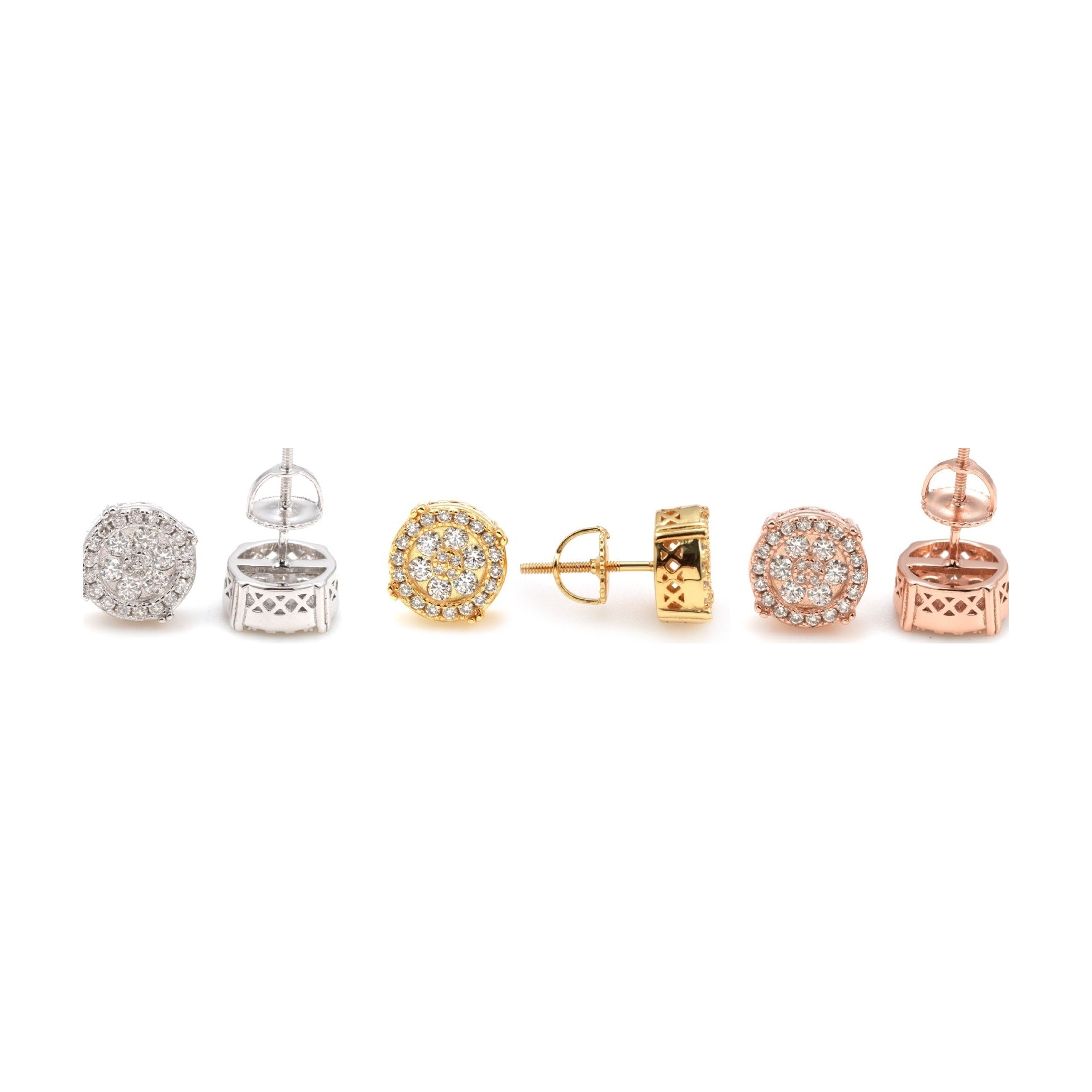 Round Moissanite Studs 9.6mm, S925 Silver