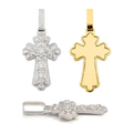 S925 Silver Full Moissanite Cross Pendant Rainbow