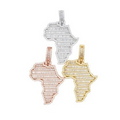 Map Pendant S925 Silver Moissanite Hip-Hop Punk Style