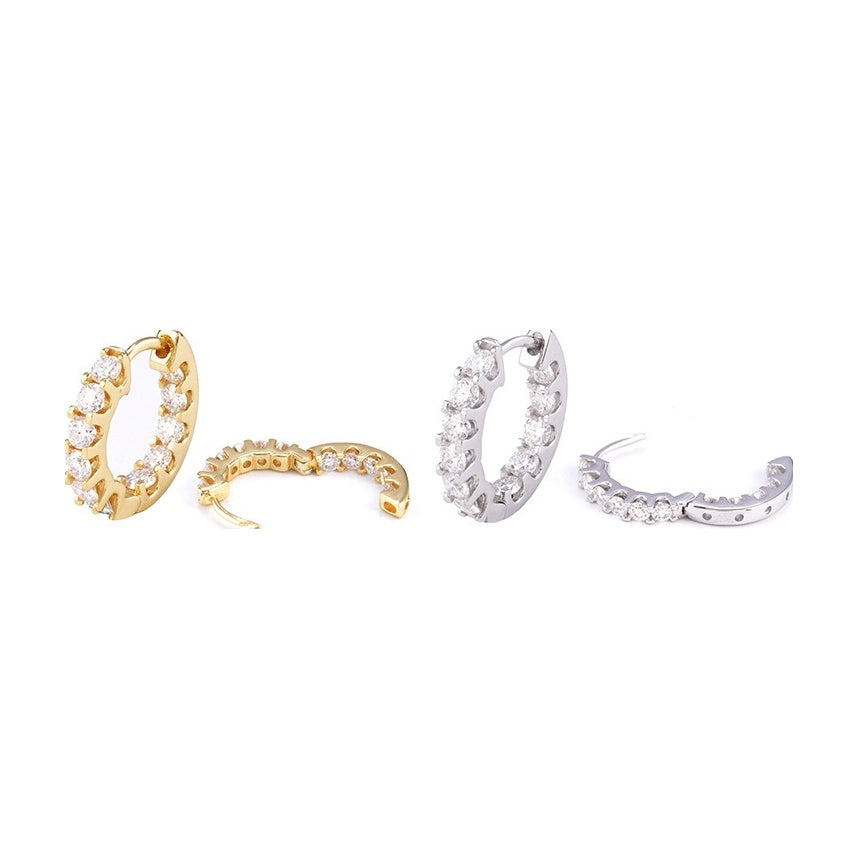 S925 Silver Moissanite Hip-Hop Hoops