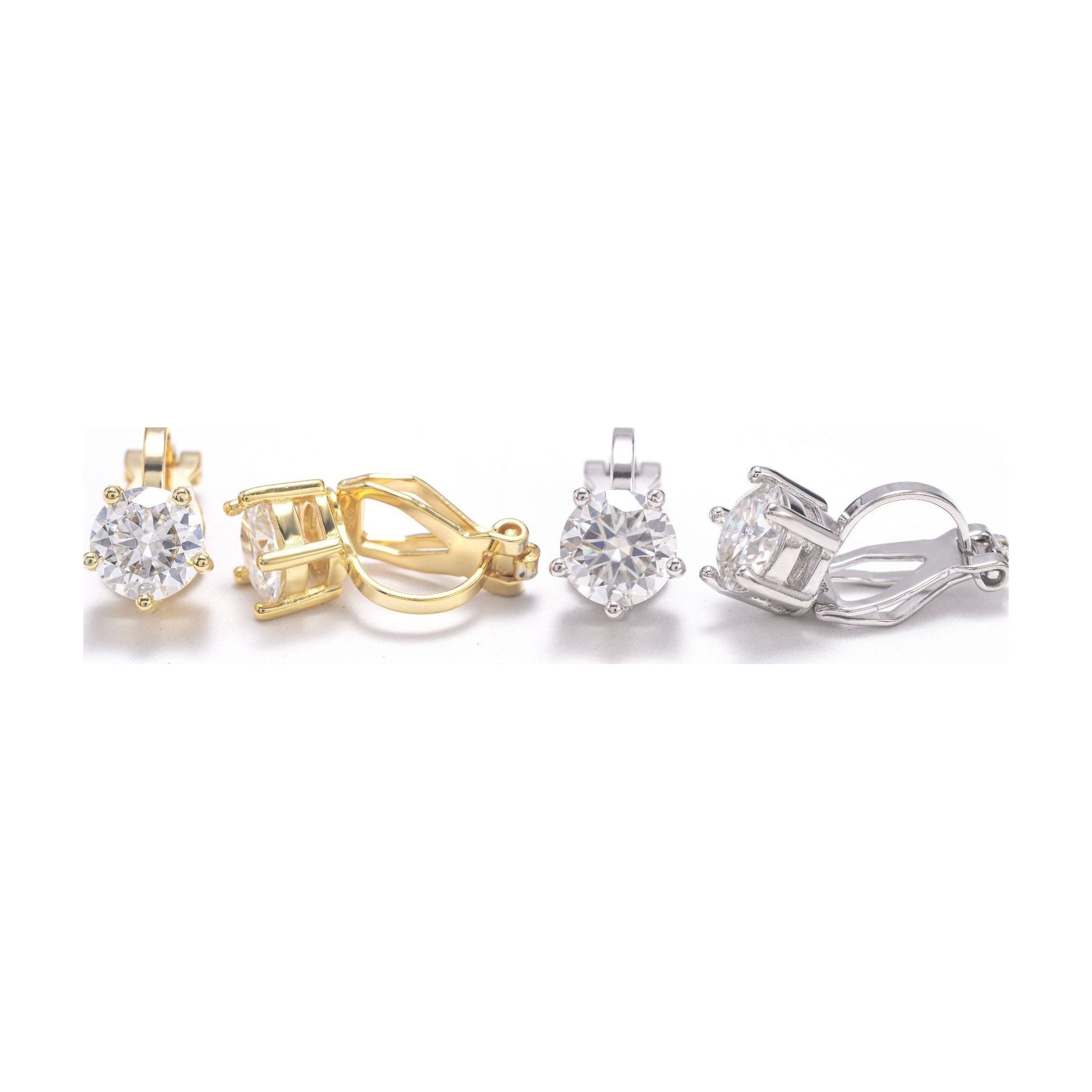 1-carat brilliant moissanite ear clip, S925 silver D color