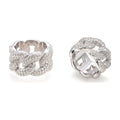 S925 Silver 3-Row Moissanite Crescent Ring Hip-hop