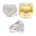 S925 Silver Half D-Color Moissanite Heart Ring