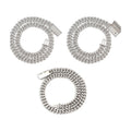 12.6mm Cuban chain, S925 silver, double row moissanite