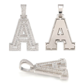 Letter Pendant S925 Silver Rectangle Moissanite Daily Wear