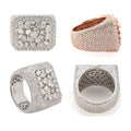Ring, S925 silver, moissanite, hip-hop design, unisex