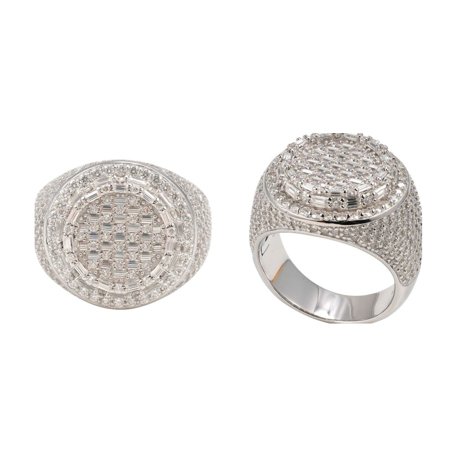 Ring, S925 Silver, Half-Set Moissanite, Punk