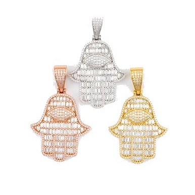 Palm Pendant S925 Silver Moissanite Tennis Chain Unisex