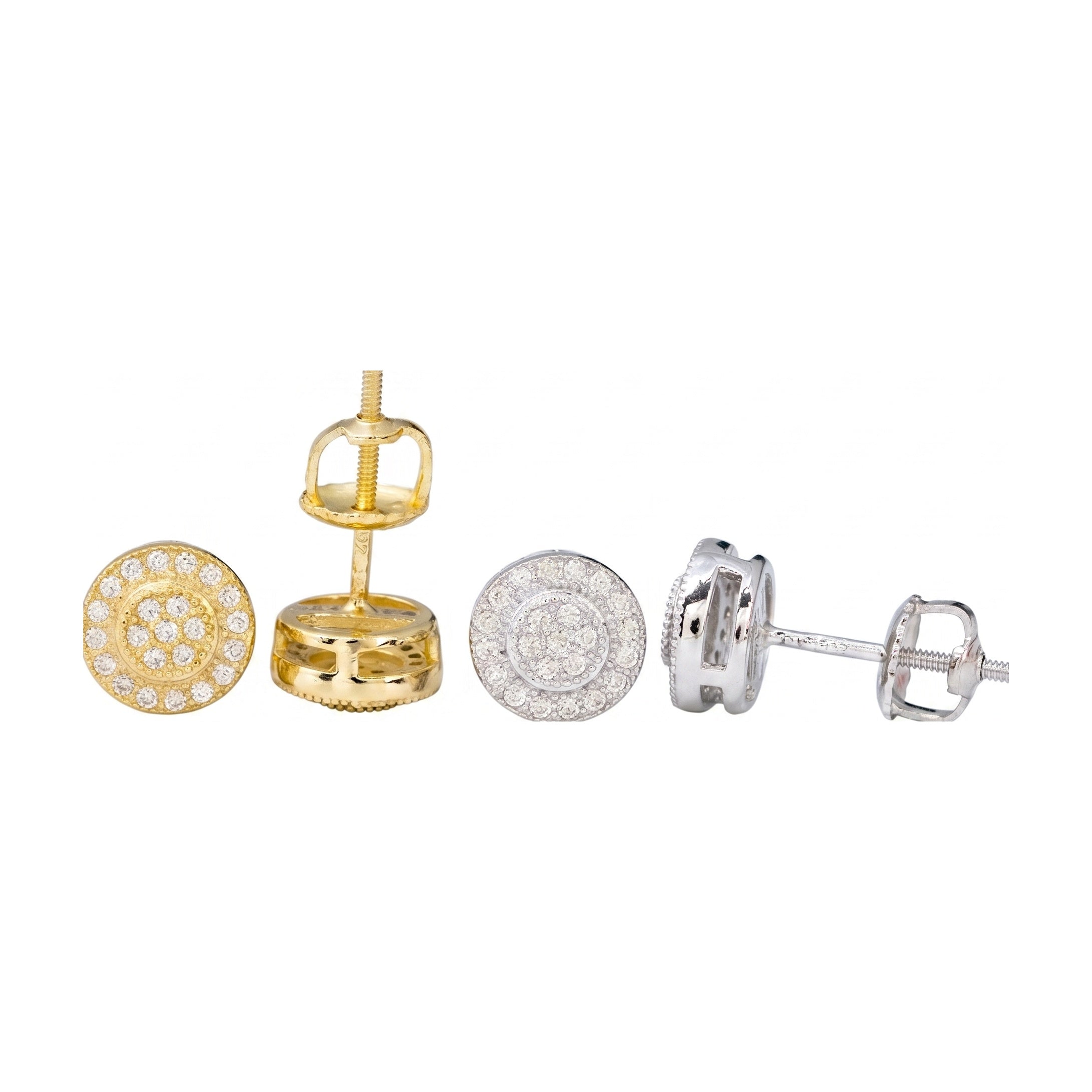 S925 Silver Classic Round Moissanite Earrings, Hip-Hop Minimalist