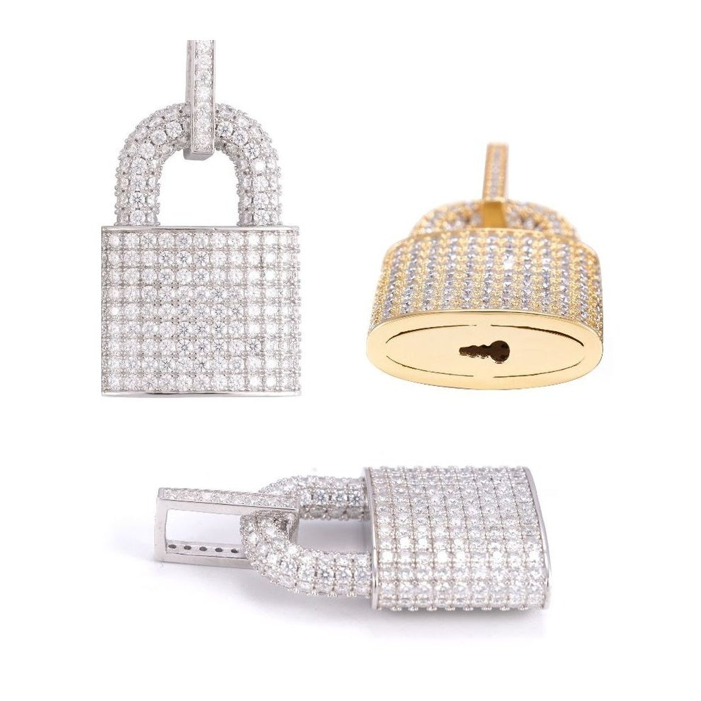 S925 D-Color Moissanite Padlock Pendant