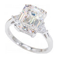 S925 Silver 5ct Emerald Cut Moissanite Ring Women