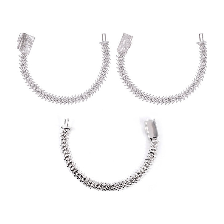 S925 10mm Full Moissanite Cuban Chain, Hip-Hop