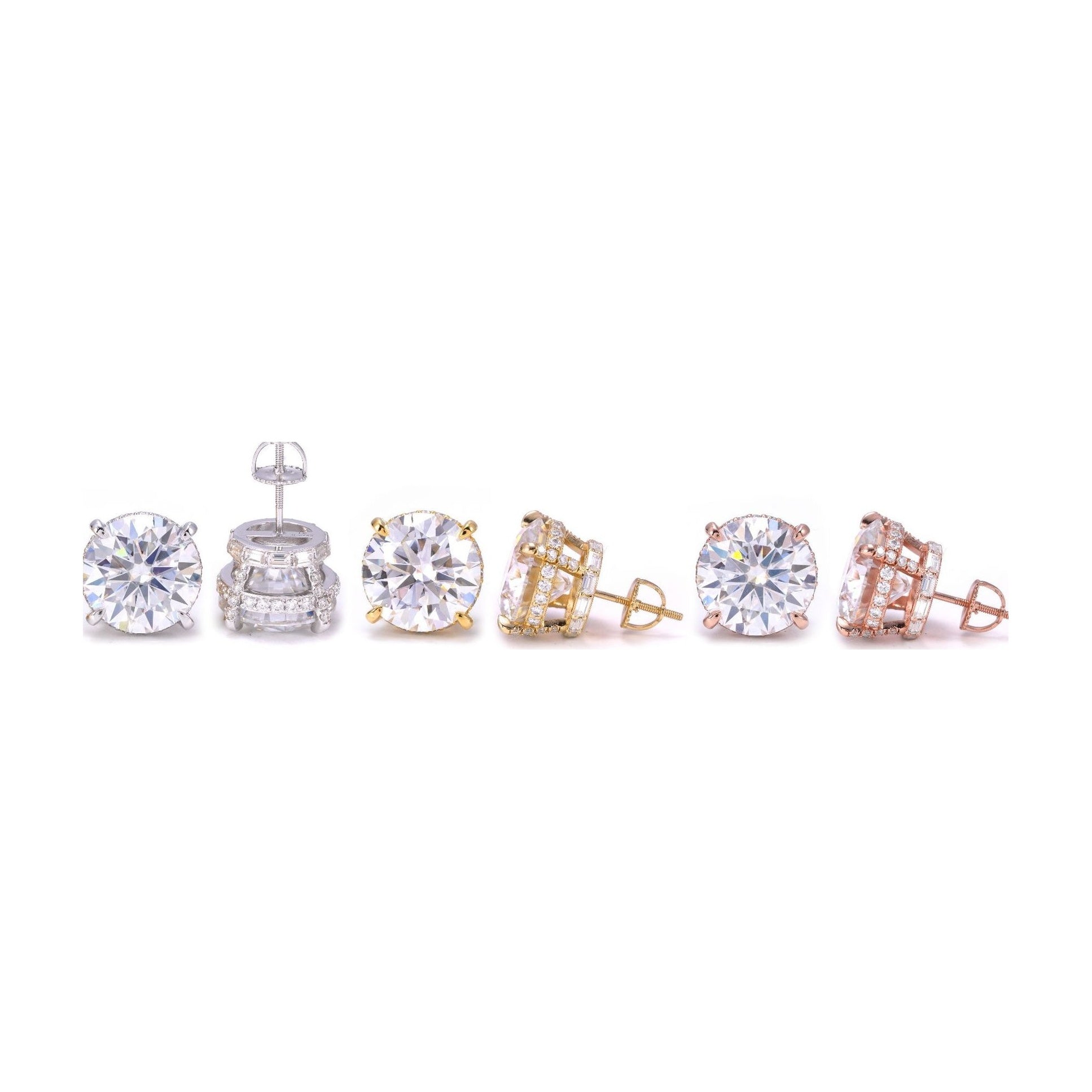 S925 Silver D-Color VVS 8ct Studs w/GRA