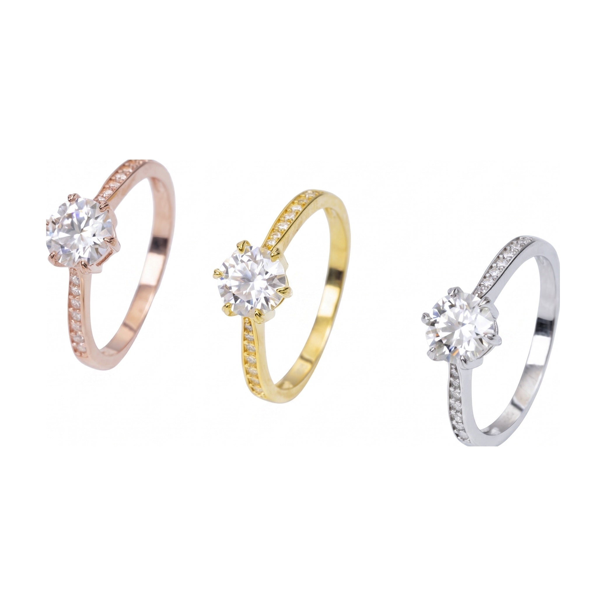 S925 1ct Round Moissanite Ring, 6-Prong, Elegant Everyday
