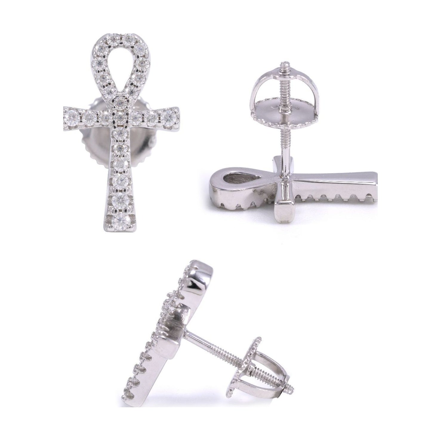 S925 Cross Earrings D Color Moissanite GRA