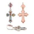 S925 Colorful Moissanite Cross Pendant