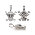 Skull pendant, S925 silver, moissanite, dark punk style