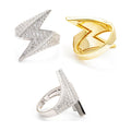 Lightning Ring S925 Silver Moissanite Hip-hop Couple Style