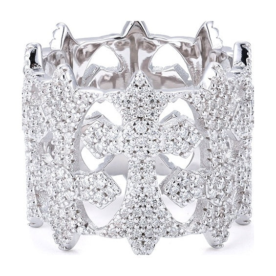 S925 Silver D-Color Moissanite Hip-Hop Ring, Trendy Unisex