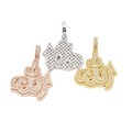 S925 Fire Totem Pendant, Full Moissanite, 5mm Compatible