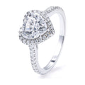 Heart Ring, 2ct D Color Moissanite, S925 Silver, Wedding