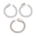 S925 12mm Double Row Moissanite Cuban Chain