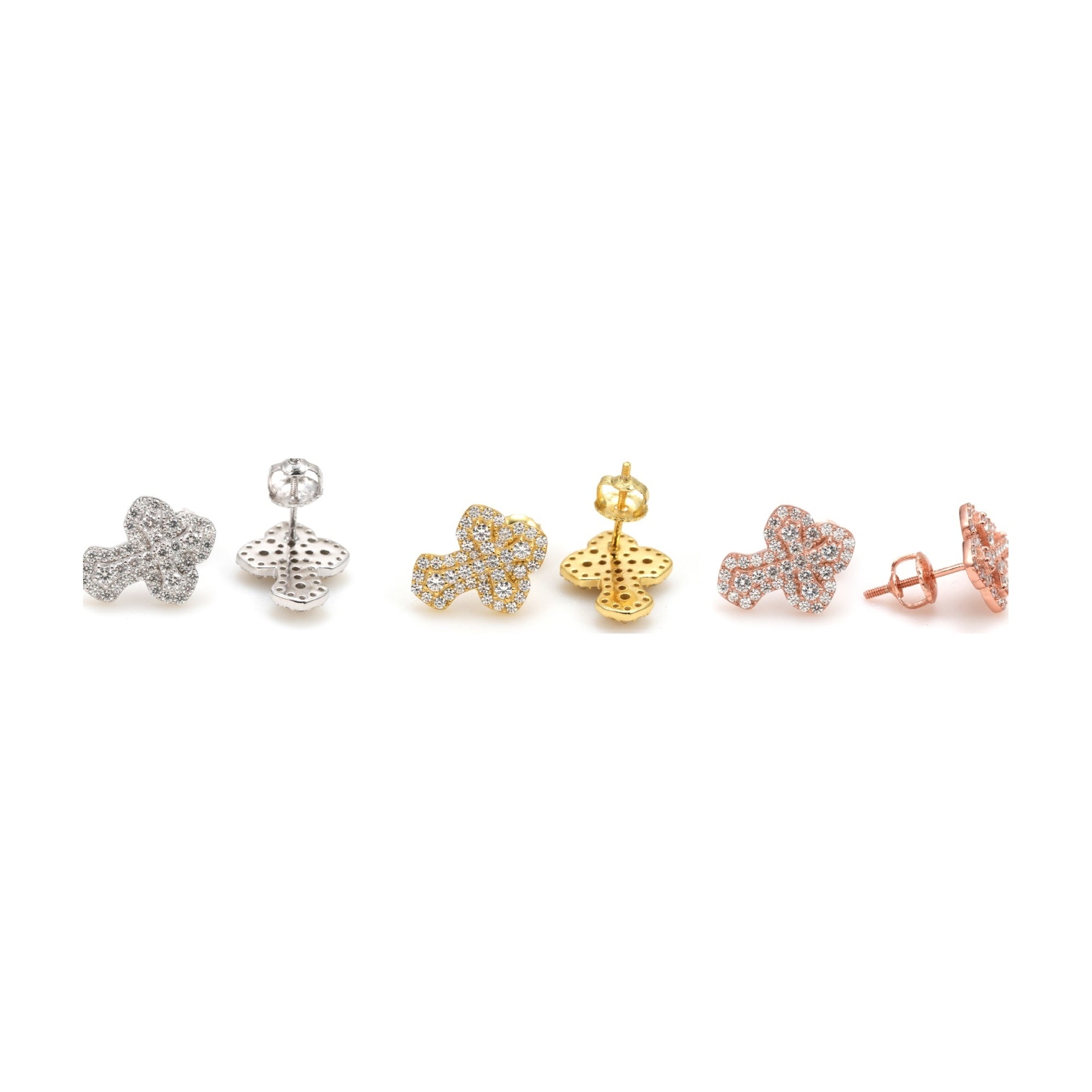 S925 Silver Moissanite Cross Stud Earrings Street