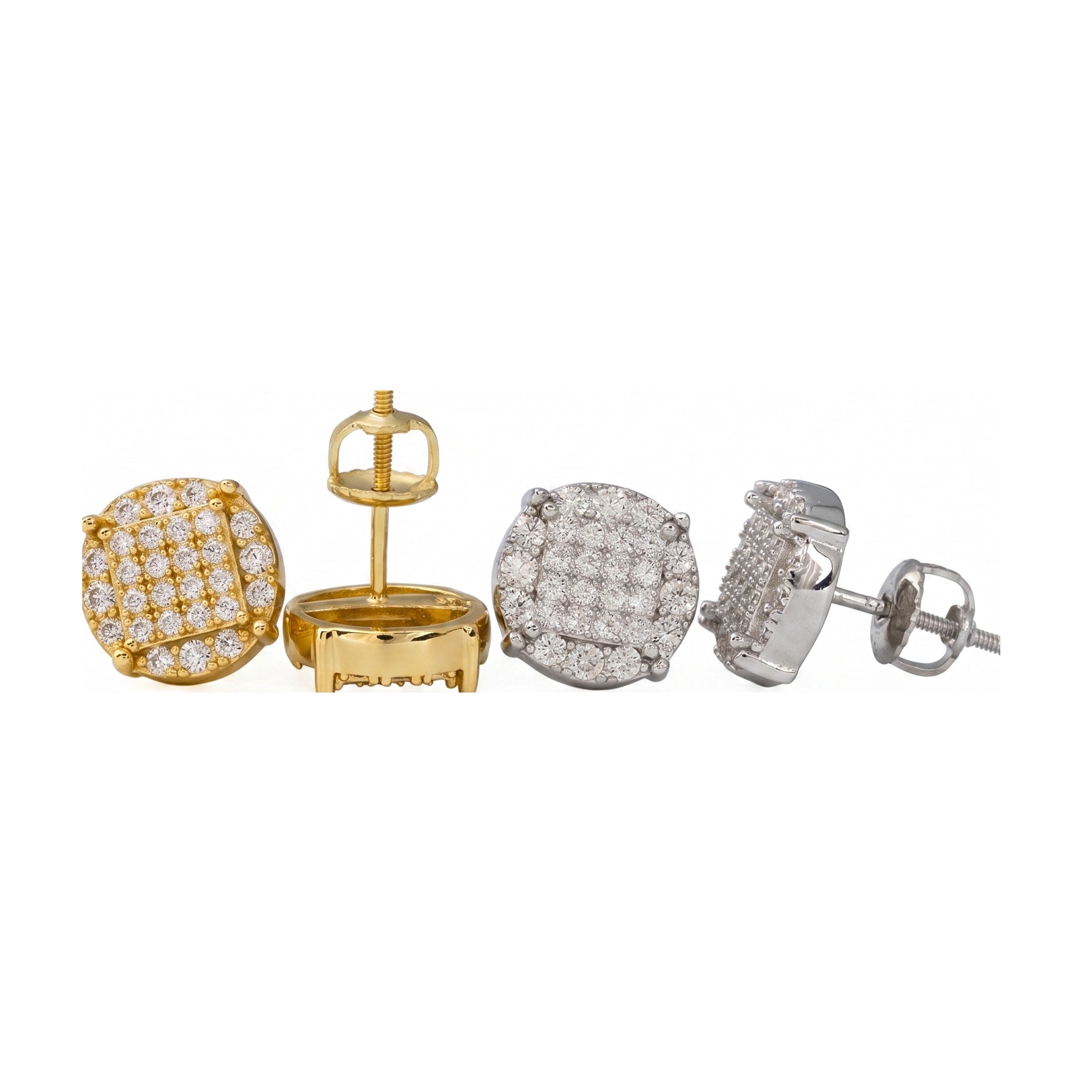 S925 Silver Round D-Color Moissanite Hip-Hop Studs