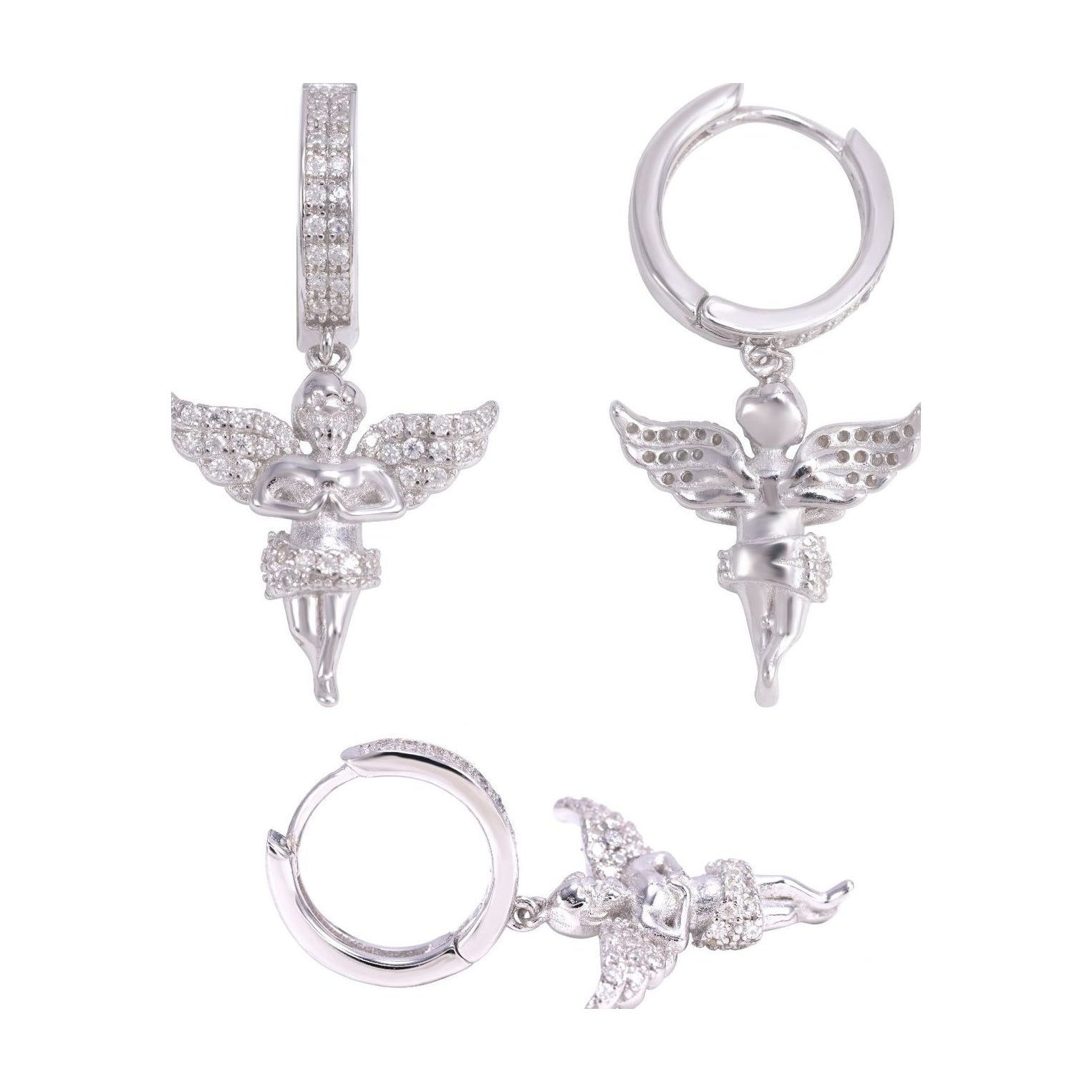 S925 Moissanite Angel Wing Ear Ring