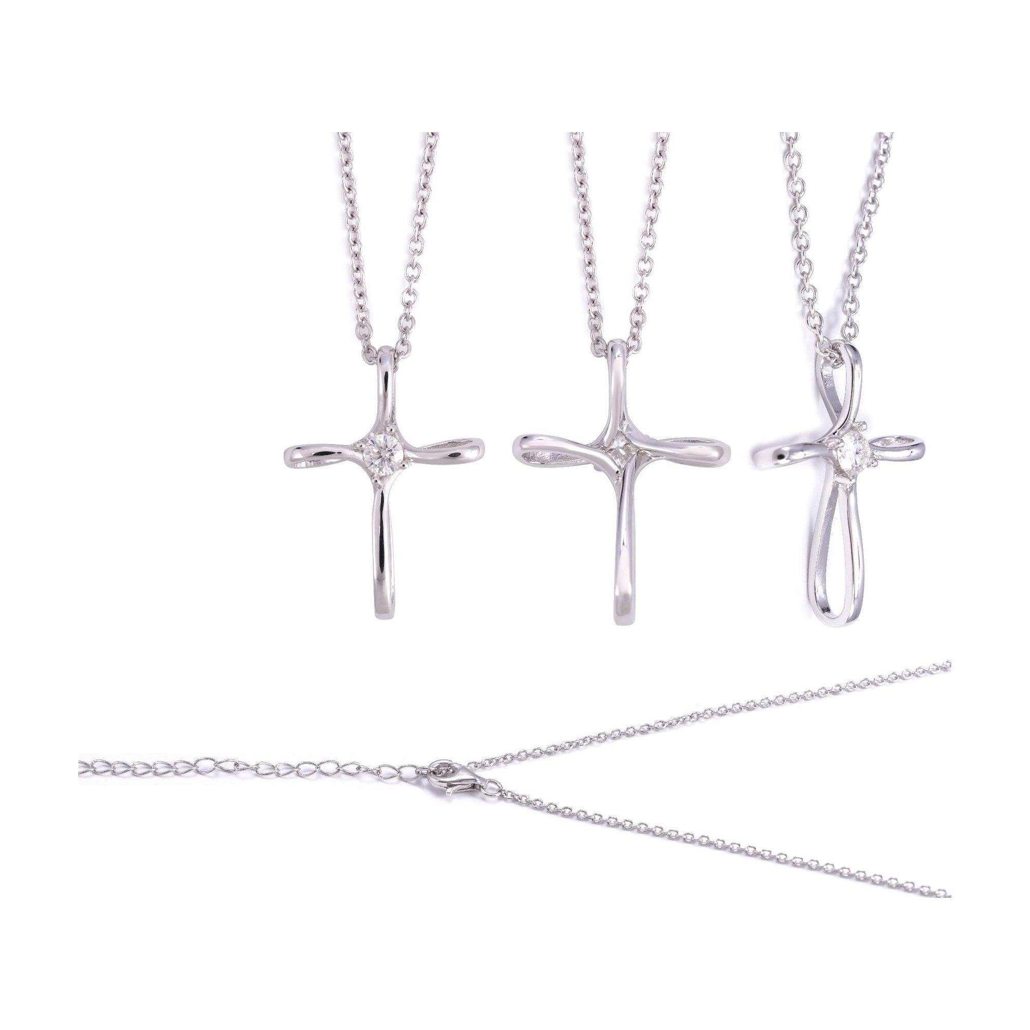 S925 Moissanite Cross Collarbone Chain, Street Style Simple