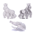 Animal Pendant, S925 Silver, Moissanite, Hip-Hop
