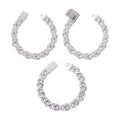Cuban Bracelet, 10mm, S925 Silver, Moissanite