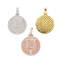 Bitcoin Pendant, S925 Silver, Moissanite, Hip-Hop