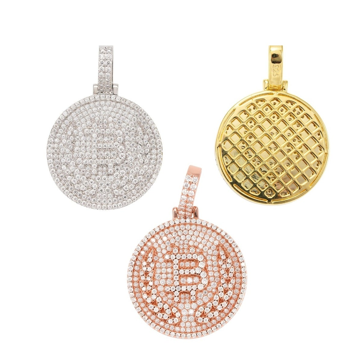Bitcoin Pendant, S925 Silver, Moissanite, Hip-Hop