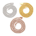 S925 6mm Moissanite Cuban Chain, Single Row