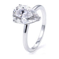 Teardrop Ring, 4ct D Color Moissanite, S925 Silver