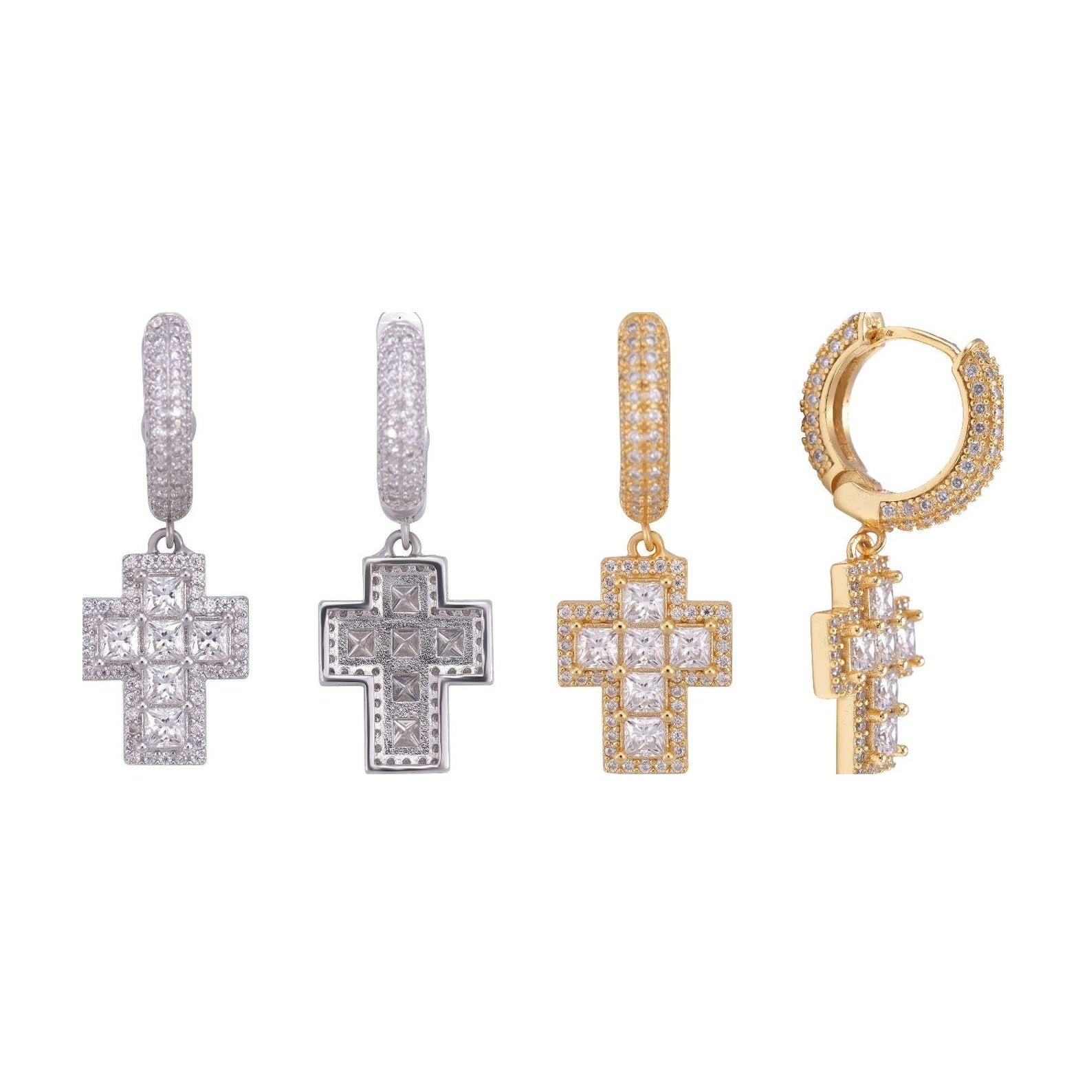 S925 Moissanite Cross Ear Ring