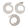 18mm Triple Row Cuban Chain S925 Silver Moissanite