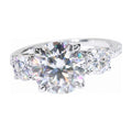 S925 Moissanite Ring 4ct Round 8H8A Proposal Ring