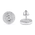 S925 Silver Bitcoin-Shaped Moissanite Studs