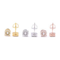 Hip-hop Stud Earrings S925 Silver Moissanite Unisex