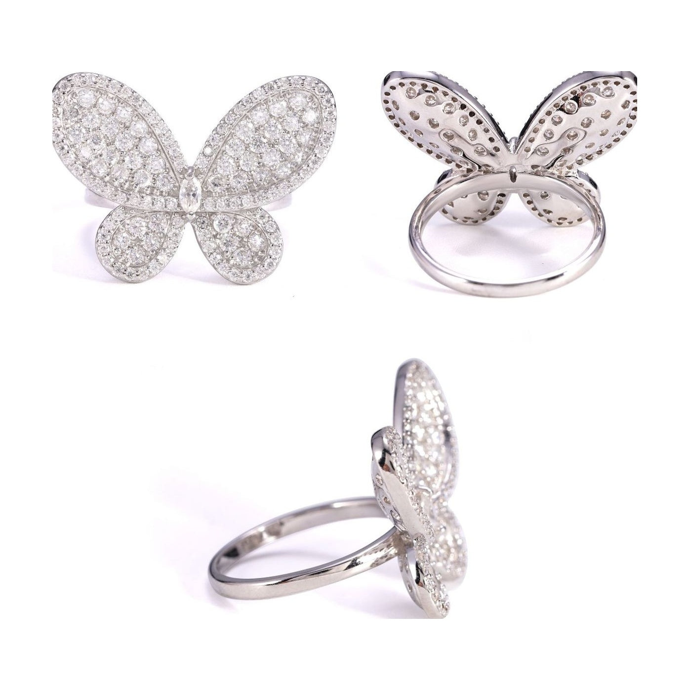 Butterfly Moissanite Ring, S925 Silver