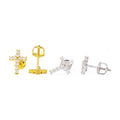 S925 Silver Moissanite Cross Earrings, Hip-Hop Style, Luxury