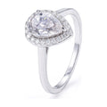 Teardrop Ring, 1.5ct Moissanite, S925 Silver, Proposal
