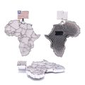 Map Pendant, S925 Silver, VVS Moissanite, Hip-Hop
